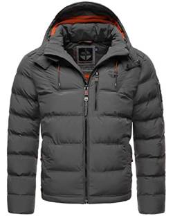 STONE HARBOUR Herren warme Winter Steppjacke mit Kapuze Arvidoo Anthracite Gr. L von STONE HARBOUR