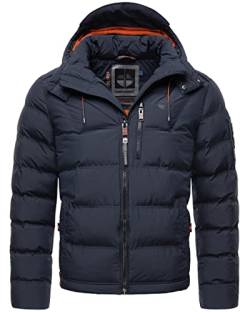 STONE HARBOUR Herren warme Winter Steppjacke mit Kapuze Arvidoo Navy Gr. M von STONE HARBOUR