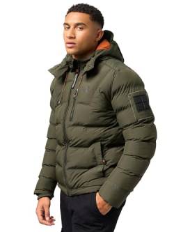 STONE HARBOUR Herren warme Winter Steppjacke mit Kapuze Arvidoo Olive Gr. L von STONE HARBOUR