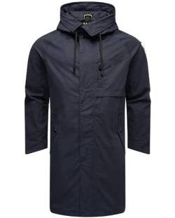 STONE HARBOUR leichte Herren Übergangsjacke lang Outdoorparka mit Kapuze Yaroon Navy Gr. 3XL von STONE HARBOUR