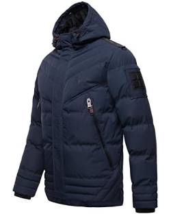 STONE HARBOUR warme Herren Winter Steppjacke mit abnehmbarem Kunstfell Romaan Navy Gr. XL von STONE HARBOUR