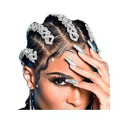 Stonefans 3 Stück Strass-Stirnband Silber Kristall Kopfbedeckung Schmuck Hip Hop Langhaar Accessoires für Frauen Kostüm Party Geschenk von STONEFANS