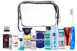 Reise-Essentials-Kit, Reiseset geeignet für Handgepäck, Urlaub und Geschäftsreisen, bestehend aus Allen notwendigen Körperpflege, PVC-Kosmetikkoffer (Men New ama-60) von STOP TO SHOP!