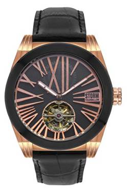 STORM Herren Datum klassisch Automatik Uhr mit Leder Armband 47244/RG von STORM