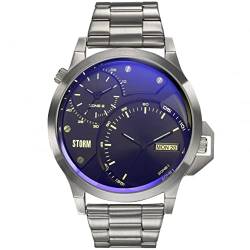 STORM London AVALONIC Lazer Blue, Herrenarmbanduhr, 5 bar Wasserdicht, Edelstahlgehäuse, Dual-Time, Datumsfunktion von STORM