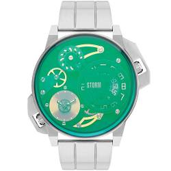 STORM London Dualmation Lazer Green, Herrenuhr, Dual-Time Funktion, 5 bar Wasserdicht, Kronenschutz, Edelstahlgehäuse, Mineralglas, 47410/GN von STORM