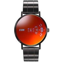 STORM London Remi V2 Metal Slate Lazer Red, Herrenuhr, Edelstahlgehäuse, Mineralglas, 5 bar Wasserdicht, rotierende Scheiben als Uhrzeiger, 47458/SL/R von STORM