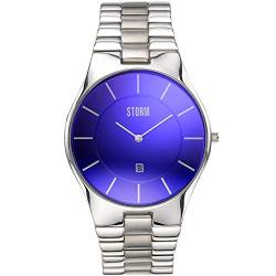 STORM London Slim-X XL Lazer Blue, Herrenuhr, Edelstahlgehäuse, 5 bar Wasserdicht, Datumsfunktion, Mineralglas, 47159/B von STORM