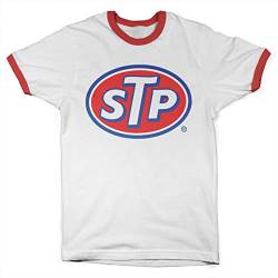 STP Offizielles Lizenzprodukt Classic Logo Ringer Herren T-Shirt (Weiß-Rot), Small von STP