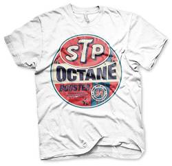 STP Offizielles Lizenzprodukt Octane Booster Herren T-Shirt (Weiß), X-Large von STP