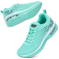 STQ Laufschuhe Damen Sportschuhe Atmungsaktiv Leicht Turnschuhe Outdoor Straßenlaufschuhe Teal EU35 von STQ