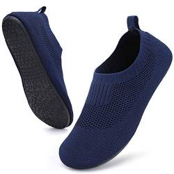 STQ Pantoffeln Damen Hasusschuhe Rutschfest Hüttenschuhe Slip on Sandalen Mesh Atmungsaktiv Slipper Navy Blau 40/41 von STQ