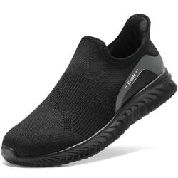 STQ Slip ins Damen Sneaker Slip on Freihändig Turnschuhe Komfort Schlupfschuhe Bequem Damen Orthopädische Schuhe Ganz Schwarz 40 EU von STQ