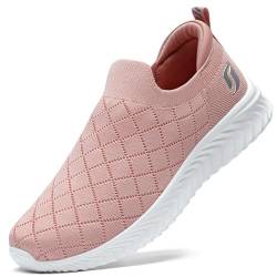 STQ Sneakers Damens Slip on Schuhe Mesh Atmungsaktiv Turnschuhe Memory Foam Bequeme Schlupfschuhe 39 EU von STQ