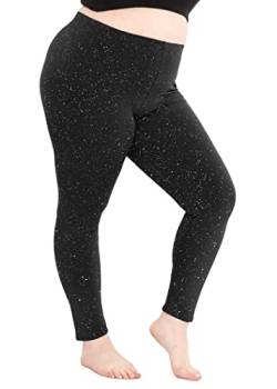 Oh So Soft Damen Plus Size Knielang und volle Länge Leggings | X-Large - 7X, Schwarzer Glitzer, X-Groß von STRETCH IS COMFORT