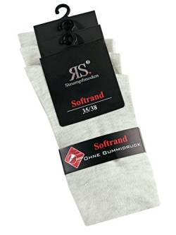 STRUMPFEXPRESS 6 PAAR Damen Luxus-Socken Strümpfe Söckchen ohne Gummi Baumwolle mit Elasthan (35-38, natur - melange) von STRUMPFEXPRESS