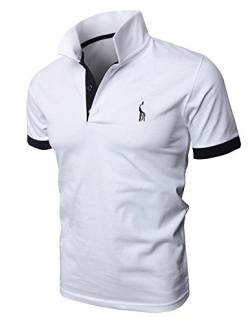 Mentrend-Leisure Poloshirts Herren Basic Kurzarm Polohemd, Weiß, M von STTLZMC