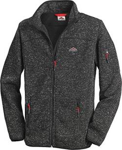 STUBAI Strickfleece-Jacke für Herren, Strickjacke mit Fleece Innenseite, Stehkragen & Reißverschluss, Outdoorjacke, Anthrazit, Gr. XL von STUBAI