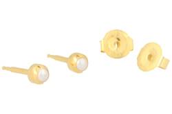 1 Paar Erstohrstecker 3mm vergoldet Sterile Ohrringe Ohrstecker Zarge mit Perle von STUDEX