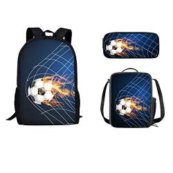 STUOARTE Kinder Kleinkind Astronaut Weltraum Rucksack mit Lunchbox Stifttasche, 3-teiliges Schultaschen-Set Vorschule Kindergarten Büchertaschen Teenager Jungen Mädchen Reise Daypack 17 Zoll Laptop Umhängetasche von STUOARTE