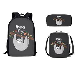 STUOARTE Rucksack für kleine Kinder, Truck-Druck, mit Lunchtasche und Federmäppchen, 3-teiliges Schultaschen-Kombi-Set für Kleinkinder, Jungen, Mädchen, Kindergarten, Vorschule, Büchertasche von STUOARTE