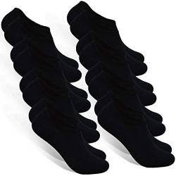 STYLE FOREVER Premium Sneaker Socken für Damen und Herren 8er-Pack Baumwolle Füßlinge für Sport Arbeit und Freizeit (8x Schwarz, 35-38) von STYLE FOREVER