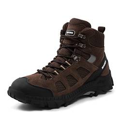 SUADEX Arbeitsschuhe Herren Sicherheitsschuhe Damen Winter Hoch Sicherheitsstiefel Arbeitsschutzschuhe Stahlkappenschuhe mit Stahlkappe, 42EU Braun von SUADEX