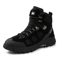 SUADEX Arbeitsschuhe Herren Sicherheitsschuhe Damen Winter Hoch Sicherheitsstiefel Arbeitsschutzschuhe Stahlkappenschuhe mit Stahlkappe 37 EU Schwarz von SUADEX