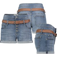 SUBLEVEL Bermudas Jeans Shorts Bermuda Kurze Hose Short Denim Stretch Hotpants + Gürtel von SUBLEVEL