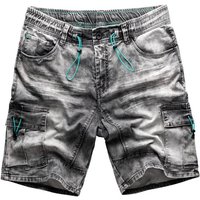 SUBLEVEL Shorts Sweat Shorts Jeans Kurze Hose Bermuda Sweatpants elatsicher Bund, Weitenregulierung, Dehnbar, Stretch von SUBLEVEL