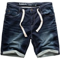 SUBLEVEL Shorts Sweat Shorts Jeans Kurze Hose Bermuda Sweatpants elatsicher Bund, Weitenregulierung, Dehnbar, Stretch von SUBLEVEL