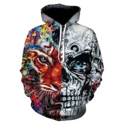 SUCADA Hoodies Herren Frühling Herbst Verrückte 3D Druck Sweatshirt Slim Fit Mit Taschen Kapuzenpullover Herren Komfortabel Langarm Pullover Streetstyle Mode Pulli Herren RG-005 6XL von SUCADA