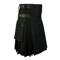 SUCES Herren Kilts Schottischer Gothic Fashion Kendo Kilt Vintage Retro Rock Kleid Mode Cargo Kleider Röcke mit Taschen Männer Taktischer Cargo-Kilt von SUCES