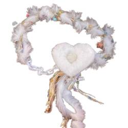 SUCHUANGUANG Bunte Faden-Perlen-Halskette Liebes-Herz-Schleifen-Anhänger-Halskette Schmetterlingsknoten-Choker Perlen-Klavierkette Ornament Plüsch von SUCHUANGUANG