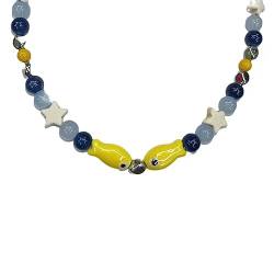 SUCHUANGUANG Perlenhalskette verstellbare Halskette für Frauen Dopamin-Mädchen Halsbekleidung für beste Freunde einfache modische Schlüsselbeinkette von SUCHUANGUANG
