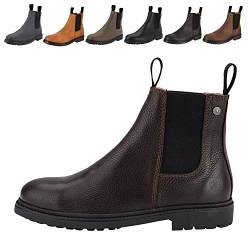 Chelsea Boot »NEW WORK« von SUEDWIND© | bequeme Stiefelette aus robustem Rindsleder Made in Portugal | Reitschuh mit Profil-Gummisohle und Innen-Leder | Schuh Schlupf Stiefel | Brown Nubuck | Gr. 37 von SUEDWIND FOOTWEAR