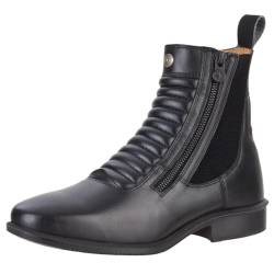 Reit-Stiefelette »LEGACY SZ MILANO« aus weichem Rindsleder | Designt in Italien | Reit-Schlupf-Schuh mit ULTIMA-RS Gummisohle | Komforteinlegsohle | Reißverschluss seitlich | Schwarz 37 von SUEDWIND FOOTWEAR