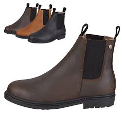 SUEDWIND FOOTWEAR Chelsea Boot »NEW WORK WINTER« bequeme Stiefelette aus Rindsleder Made in Portugal | Reitschuh mit robuster Gummisohle | Merino Lammfell | Schuh Schlupf Stiefel | Braun 36 von SUEDWIND FOOTWEAR