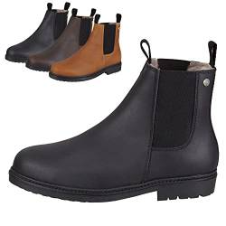 SUEDWIND FOOTWEAR Chelsea Boot »NEW WORK WINTER« bequeme Stiefelette aus Rindsleder Made in Portugal | Reitschuh mit robuster Gummisohle | Merino Lammfell | Schuh Schlupf Stiefel | Schwarz 41 von SUEDWIND FOOTWEAR