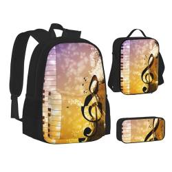 SUHNGE Leichte Golfplatz-Tasche, isoliert, Lunch-Tasche, Büchertasche, Rucksack, Reise-Tagesrucksack, Musiknoten für Klavier / Violine, Einheitsgröße von SUHNGE