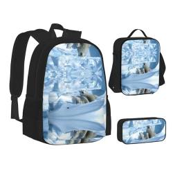 SUHNGE Schultasche mit Bären-Druck, 3-teiliges Set, Wandern, leicht, Laptop-Rucksack, Federmäppchen, Lunchtasche, bär, Einheitsgröße von SUHNGE