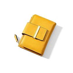 SUICRA Damen Geldbörse Design Geometrische Brieftasche Leder Karton Tasche Reißverschluss Münze Geldbörse Frauen Damen Kleine Geldbörse Brieftasche Damen (Color : Yellow) von SUICRA