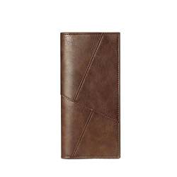 SUICRA Damen Geldbörse European and American Multi-Functional Long Ultra-Thin Splicing Half Fold Menand Women&Wallets (Color : Coffee) von SUICRA