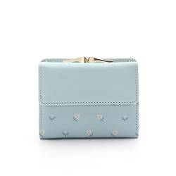 SUICRA Damen Geldbörse Frauen Geldbörse Tasche Damen Clutch Brieftasche Frauen Kurze Karte Brieftasche Münzbeutel (Color : Blue) von SUICRA