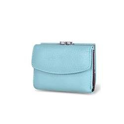 SUICRA Damen Geldbörse Frauen Geldbörsen Kleine Mode Leder Geldbörse Frauen Damen Karton Tasche Handgriff Clutch Weibliche Geldbörse Geld Clip Brieftasche (Color : Blue) von SUICRA