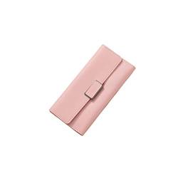 SUICRA Damen Geldbörse Frauen Lange Brieftaschen PU Leder Geld Tasche Kartenhalter Weibliche Telefon Tasche Münz Geldbörse (Color : Pink) von SUICRA