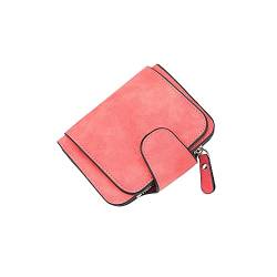 SUICRA Damen Geldbörse Marke Brieftasche Frauen 2021 Neue Frauen Kurze Brieftasche Koreanische Schnalle Geschliffene Leder Münze Geldbörse Mini Weibliche Geldbörsen (Color : Brilliant red) von SUICRA