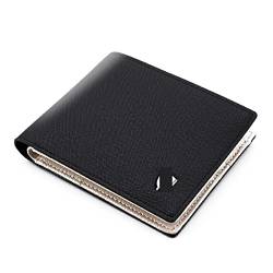 SUICRA Damen Geldbörse Men Wallets Purse Men Brand Striped Card Holders Purse Mens Wallet Coin Pocket (Color : Black) von SUICRA