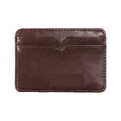 SUICRA Damen Geldbörse MenWallet Small Leather Magic Wallet with Coin Purse Men Mini Wallet Money Bag Credit Card Clip Clip Cash Wallet (Color : Coffee) von SUICRA