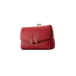 SUICRA Damen Geldbörse Mini Pu. Schöne hübsche briese Leder weibliche münze geldbörse Frauen Geld Taschen kartenhalter Damen münze kuppelstasche (Color : Red) von SUICRA